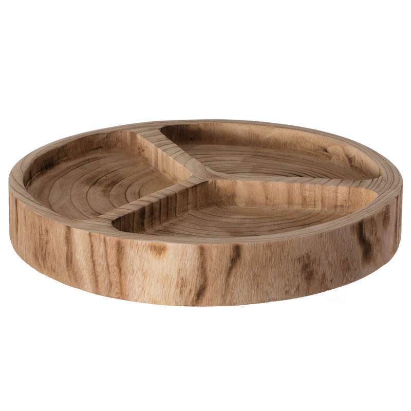 3 plateaux à collation ronds pour table de salle à manger et décoration de cuisine, noir brûlé, Noir brûlé