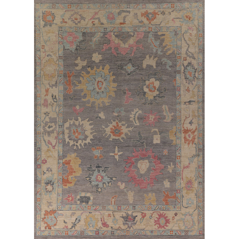 Tapis oriental à motif de teinture végétale Oushak 12