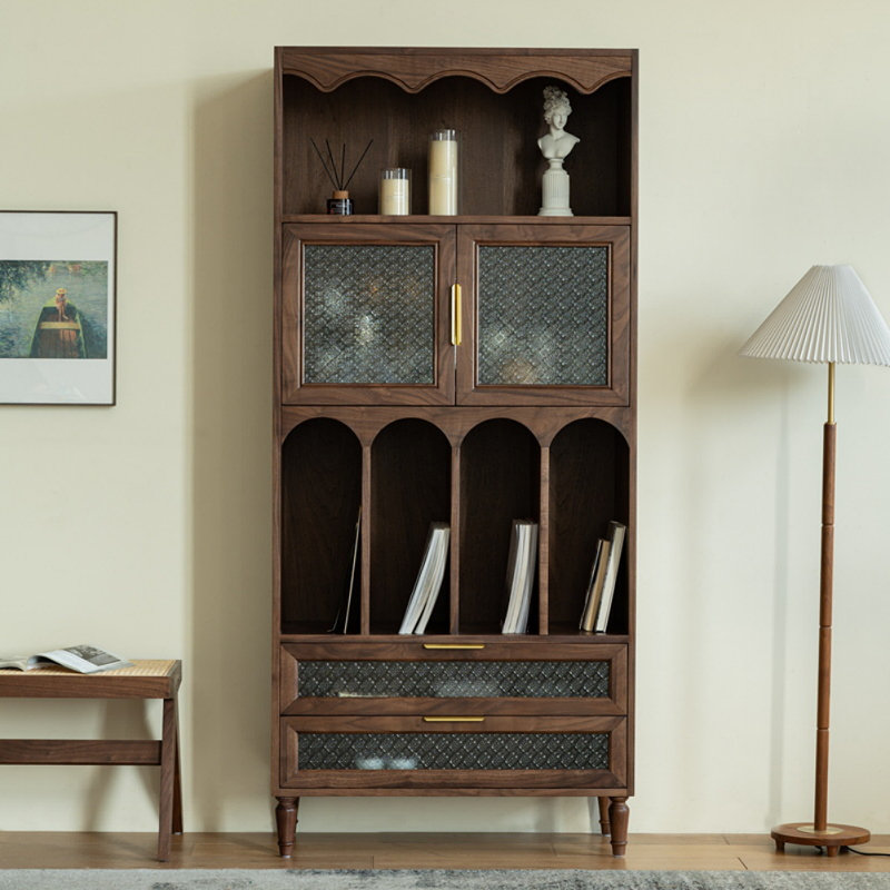 American Retro Solid Wood Display Cabinet