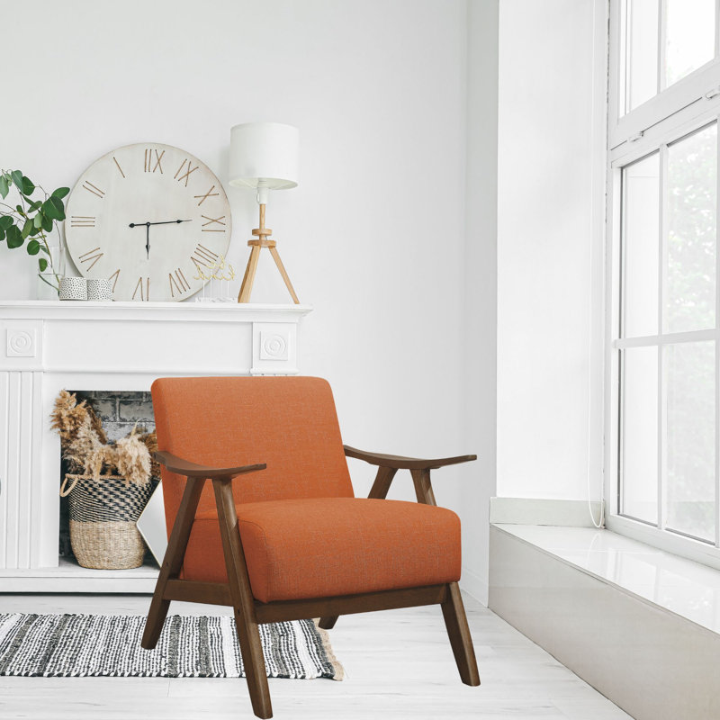 Fauteuil Ayzlee, Tissu orange, Natural 
