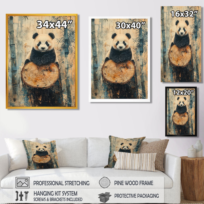 Cimaglia - Animals Wall Art Prints, Single Picture Frame Print, 44" H x 34" W, Gold