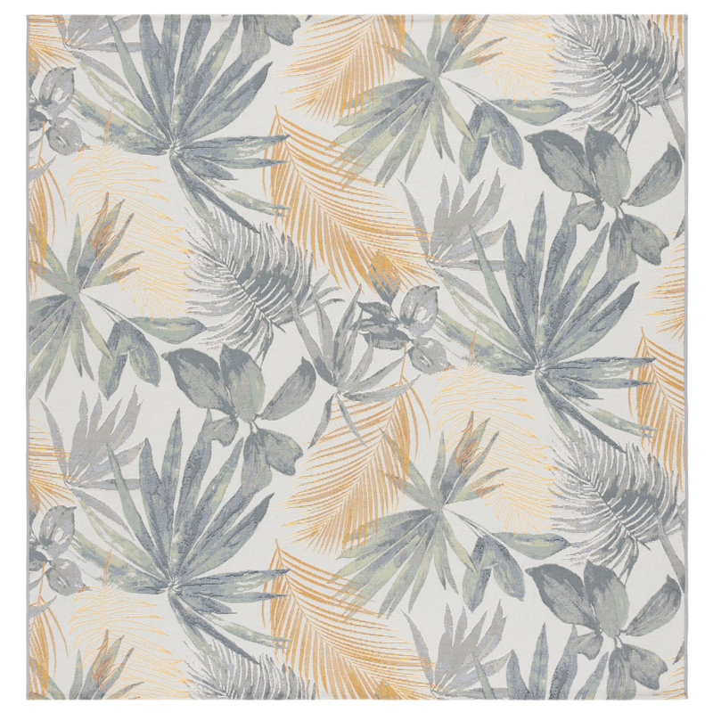 Alyena Performance Performance Floral Indoor/Outdoor Area Rug, Square 6'7"