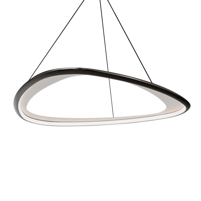 Oyster LED Pendant, 3000K, Black Chrome, 34" W x 34" D