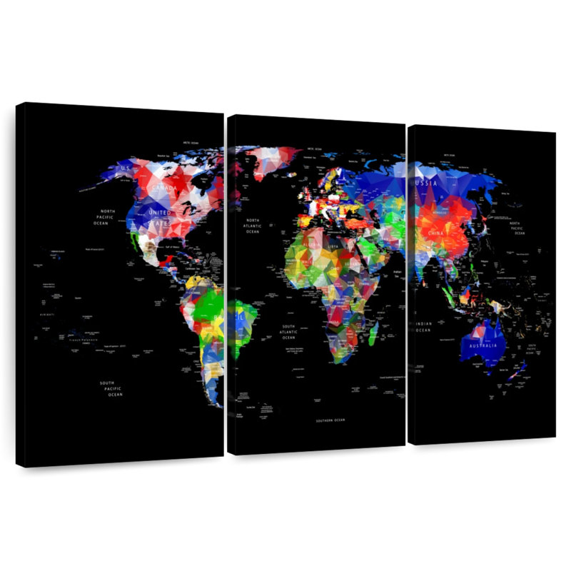 Aliaz Geometric Map, 32" H x 50" W