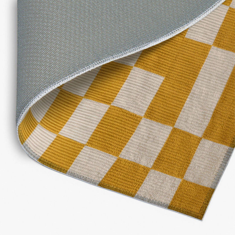 Tapis d'intérieur et d'extérieur à carreaux beige, Rectangle 4pi x 6 pi