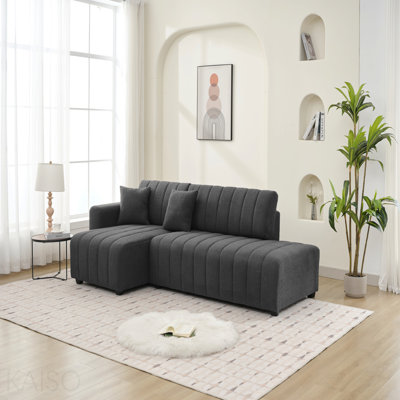 Wool Left Facing Sectional Sofa With Chaise