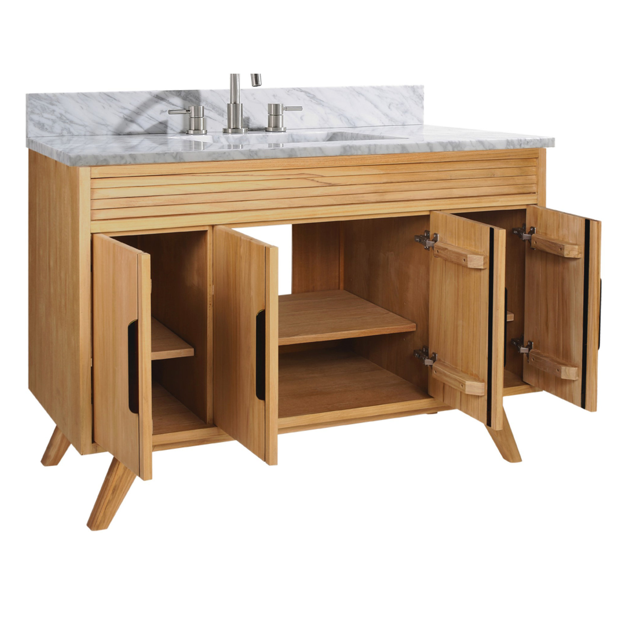 Hoult 49'' Single Bathroom Vanity, Natural Teak