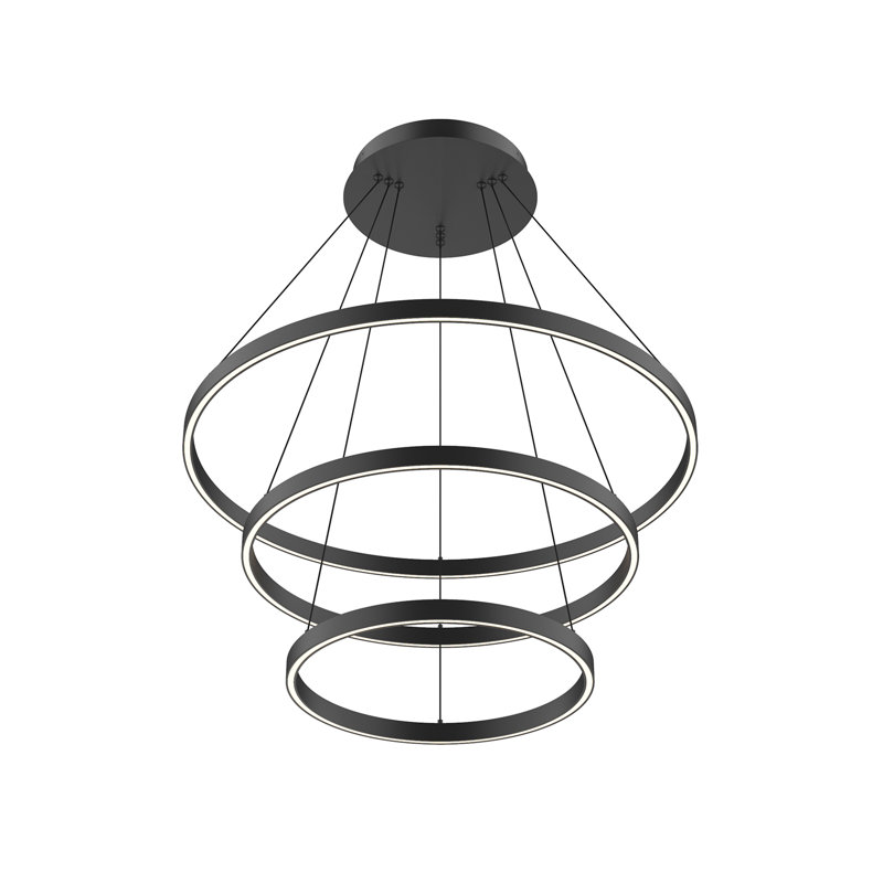 Cerchio 3 - Light Chandelier, Black, 1.5" H x 31.5" W x 31.5" D, LED
