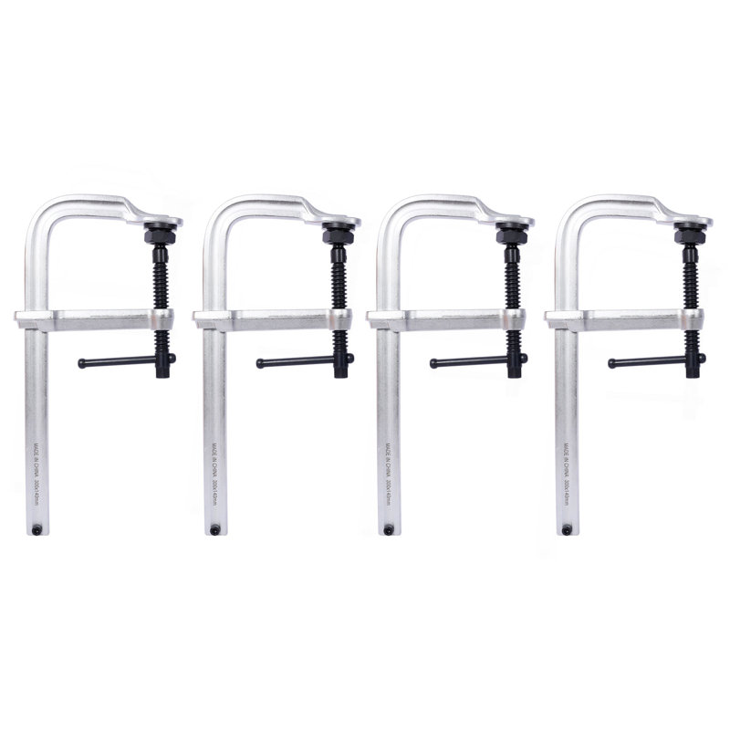 Pince en F robuste, coussin pivotant amovible, pince en F à gorge profonde 5-1 / 2 po, pince à barre robuste pour le soudage, 12 po x 5 1/2 po, paquet de 4 pièces