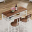 Ensemble de table de bar 3 pièces, table de bar et chaises, ensemble de 2 avec structure en métal et support de rangement, table de hauteur de comptoir moderne avec 2 tabourets pour la cuisine, la salle à manger et le salon