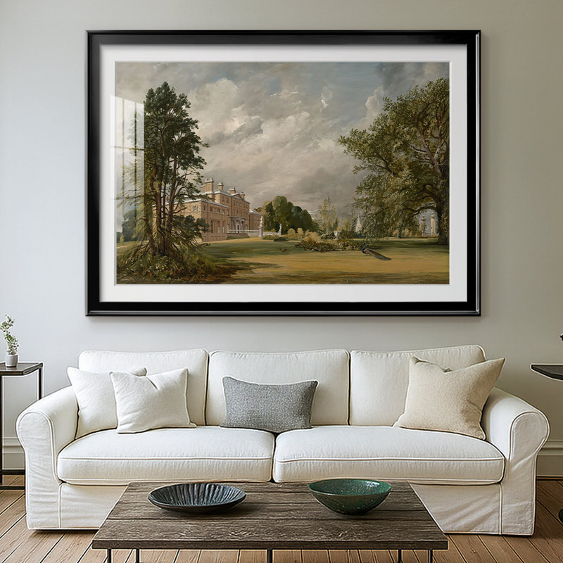 Malvern Hall, Warwickshire - John Constable - Toile tendue avec châssis, 1809, 30 x 5 x 42,5, Impression encadrée, Noir