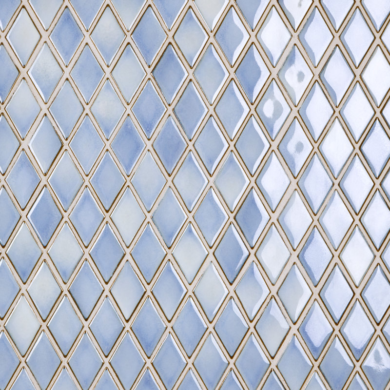 Carreau de mosaïque en porcelaine pour plancher et mur 10-1 / 8 "x 11-3 / 4" Hudson Kite, Bleu