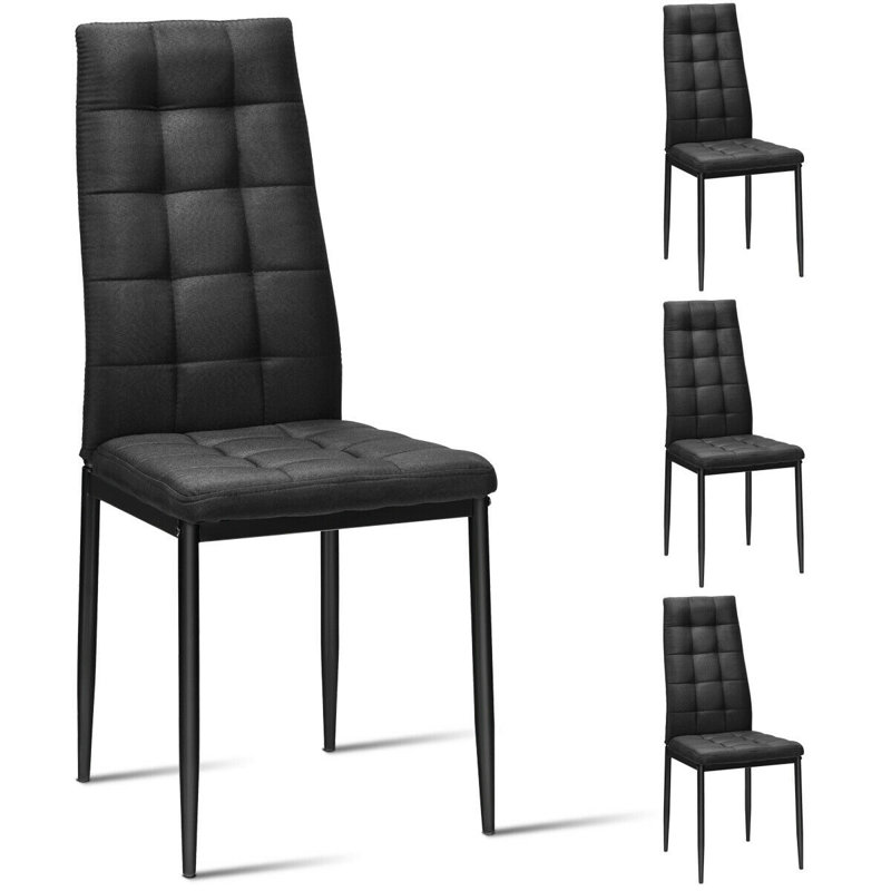 Chaise d'appoint en tissu capitonné noir Killingworth