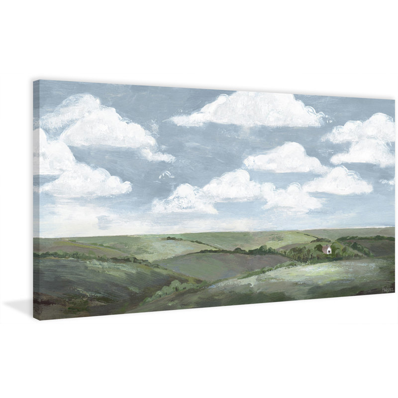 Lush Green Valleys by Parvez Taj - Wrapped Canvas Painting, 30cm H x 61cm W x 3.81cm D