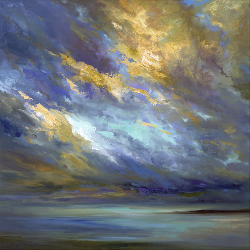 Coastal Clouds #30 1 Piece Painting, 30cm H x 30cm W x 3.8cm D, Wrapped Canvas