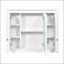 Armoire de salle de bain avec miroir, armoire à pharmacie murale avec 4 tablettes, rangement pour porte de toilette en miroir-1815397091