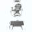 7-Piece All-Weather Cast Aluminum Dining Set, Include 6 Swivel Chairs And Rectangular Table With Frame-1731640485