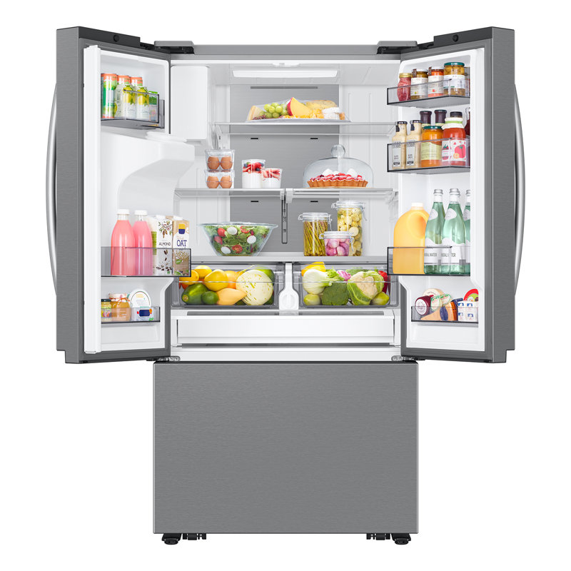 Samsung Stainless Steel Kitchen Package with Samsung 26 cu. ft. Mega Capacity Counter Depth 3-Door French Door Refrigerator with Gas Range