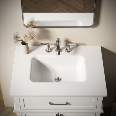 Velora 30 po X P 22 po Dessus de meuble-lavabo blanc D Everstone avec finition hygiénique non poreuse