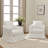 32.3" W Down Fill Slipcovered Swivel Barrel Chair with Toss Pillows-748709803