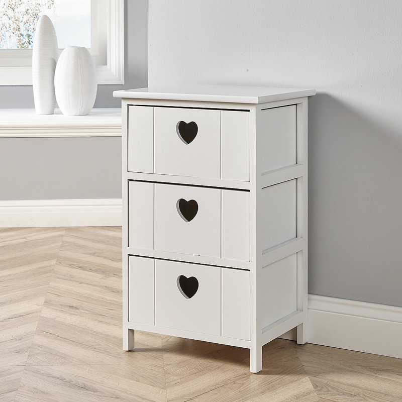 Briella Fully Assembled 3 Drawer Compact Chest, White