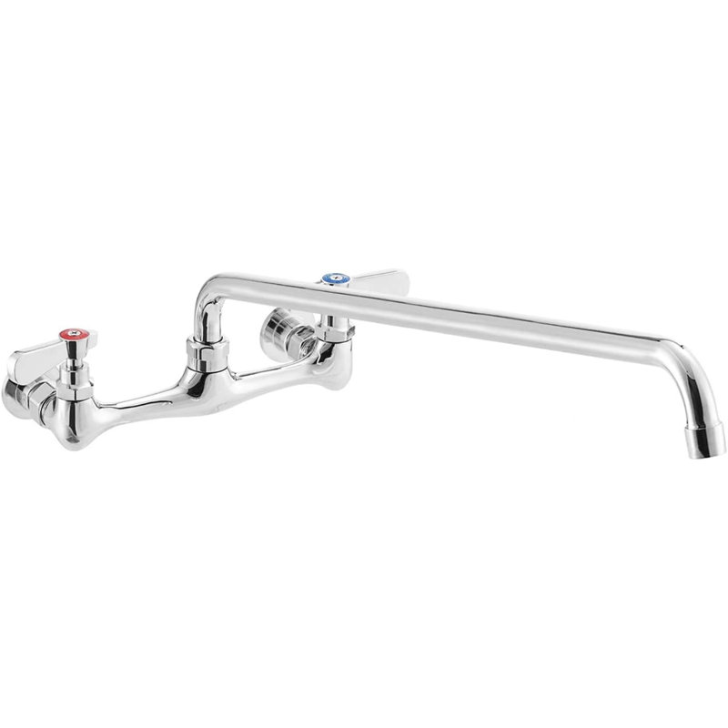 Express KitchQuip 8" Center Wall Mount Commercial Kitchen Sink Faucet with 16" Swivel Spout NSF Certified
