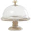 Mango wood cake stand with glass dome