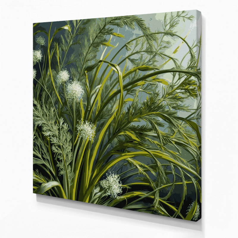 «Botanical Dill Green», art mural sur toile, H 12 po x l 12 po