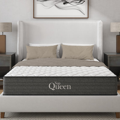 Grand matelas en gel de refroidissement de 12 pouces, États-Unis, transfert de mouvement faible, soulagement, s'adapte à la base de lit réglable, design gris blanc, mousse à mémoire de forme à l'intérieur, maquillage de printemps, eau, compatible avec le lit, le look, le centre,