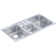 Lustertone 43" L x 22" W Triple Basin Drop-In Kitchen Sink