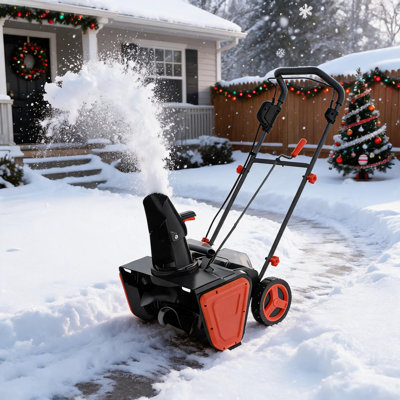20" Cordless Snow Blower with Brushless Motor, 23 ft Throw Distance, 180° Adjustable Rotating Chute, Dual LED Lights, Includes 2×4.0Ah Batteries & Charger