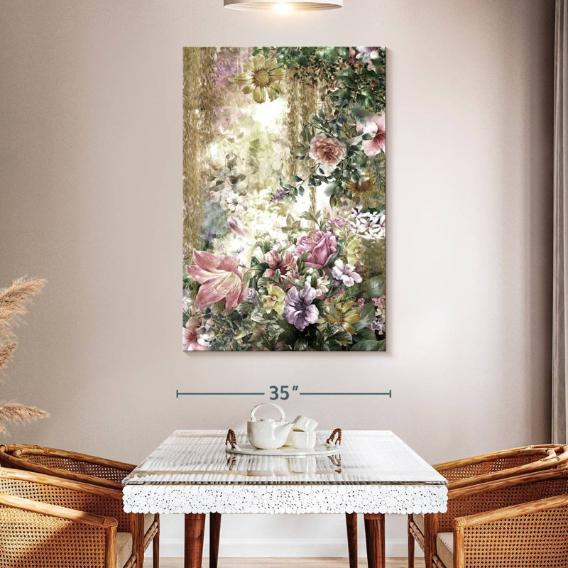 Harnek, fleurs printanières abstraites, H 51 po x l 34 po