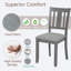 Ensemble de 4 chaises d'appoint rembourrées en lin gris froid avec siège rembourré, structure en bois d'hévéa de 36 po de hauteur pour la cuisine ou le salon