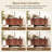 63 Inch Walnut Sintered Stone Storage Sideboard with Drawers