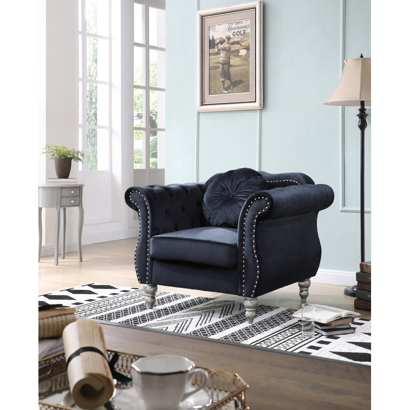Chaise avec accoudoirs évasés chic Chic, Black