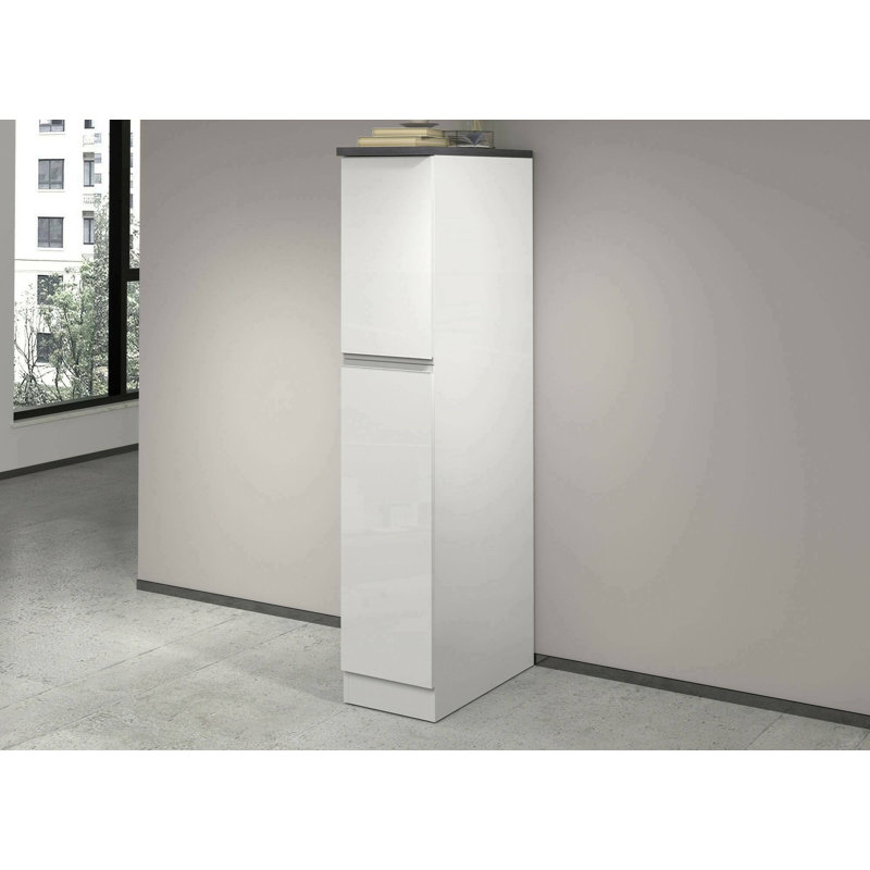 Allanson 165cm Kitchen Pantry, Glossy White/Slate