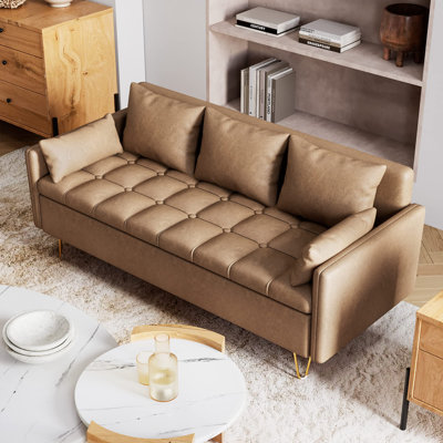 Canapé 3 places avec rangement relevable, canapé de conception moderne avec coussin confortable cousu à la main