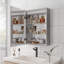 Armoire à pharmacie 20 po x 28 po avec miroir à fixation murale à DEL avec lumières, antibuée, imperméable, à intensité variable, 3000 K à 6000 K, porte simple, interrupteur tactile, tablettes de rangement-628591161