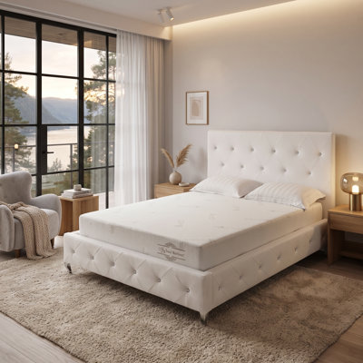 Matelas LUMERIS 6"/8" 3 couches en mousse à mémoire de forme extra ferme avec infusion d'aloès rafraîchissante – Certifié CertiPUR-US, emballé roulé pour une installation facile