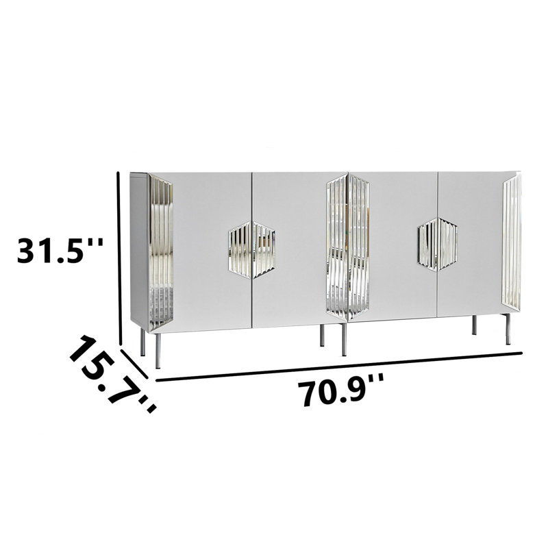70.9'' Mirrorred Modern Console Table