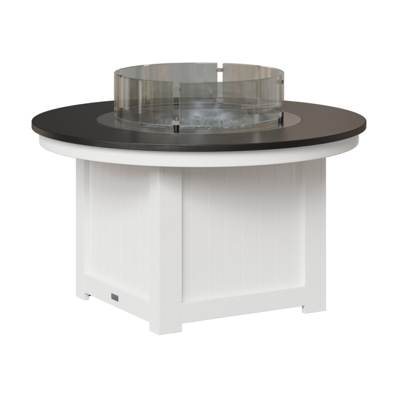 Foyer de table rond Berlin Gardens Donoma, H 25 po x l 44 po x P 44 po, Plateau martelé noir avec base blanche