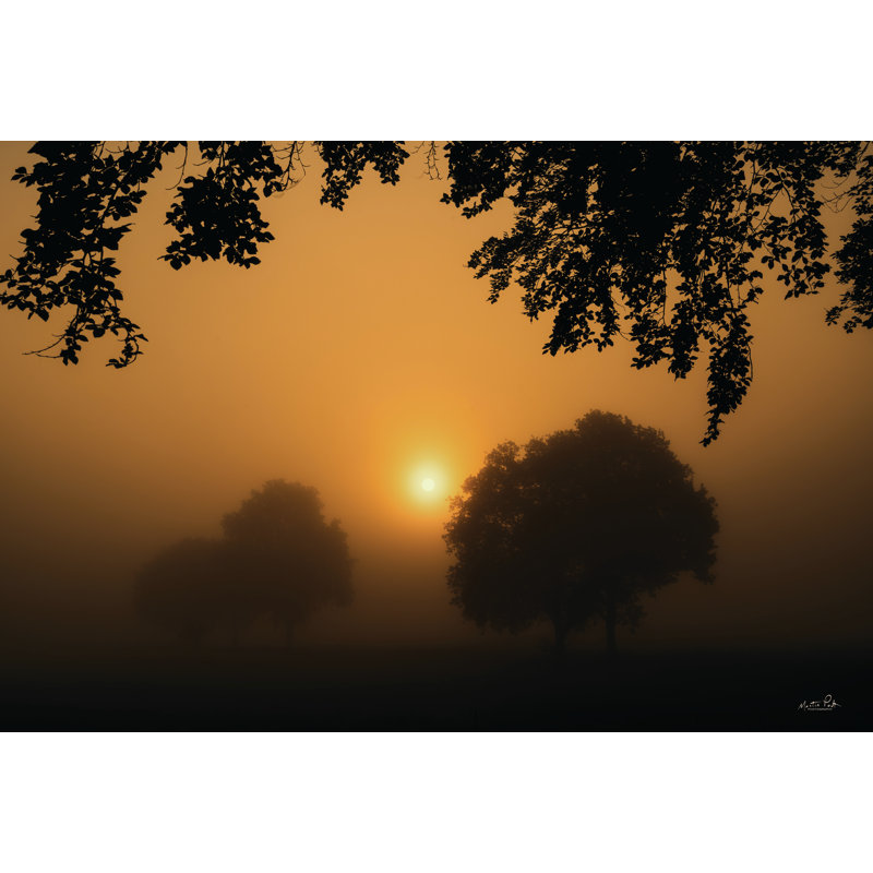 Lever de soleil brumeux, H 32 po x l 48 po, Non, Toile tendue