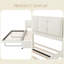 Lit plateforme double tapissier avec lit gigogne escamotable, structure en bois massif