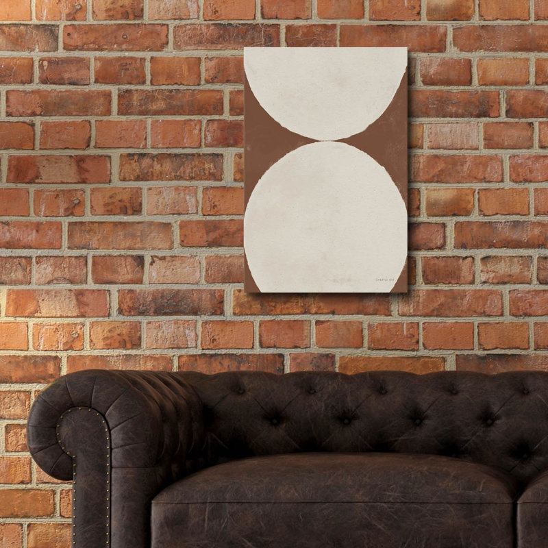 Art mural en verre Epic Art «Elegant Balance 2 Walnut Brown» par Danhui Nai, 16 po x 24 po