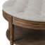 Grande table basse ronde avec repose-pieds imperméable surdimensionné à 2 niveaux avec tablette en bois et rangement en bois-184300605