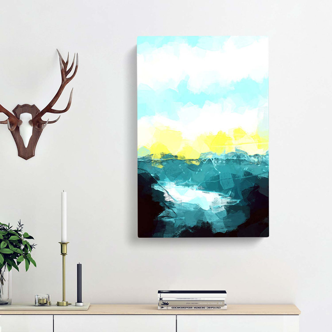 Fog Beneath the Mountain in Abstract - Wrapped Canvas