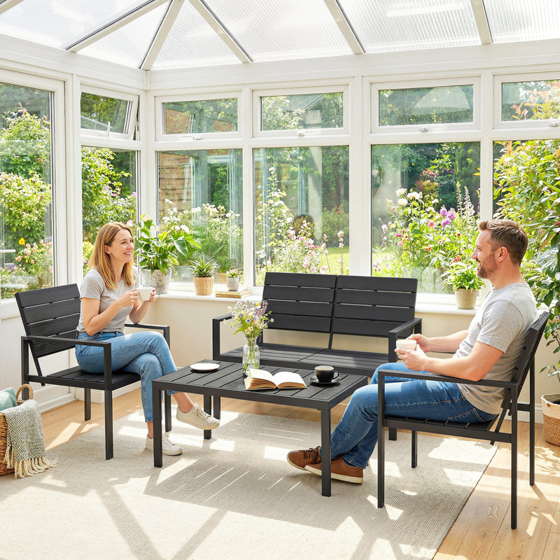 Garden Sofa Set, Black