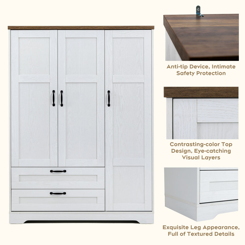 Armoire 46 po American Country, Blanc
