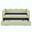 Divan-lit rembourré polyvalent 3 en 1 avec couchette coulissante et poches de rangement latérales, idéal pour les espaces multiples et les espaces restreints-358199604