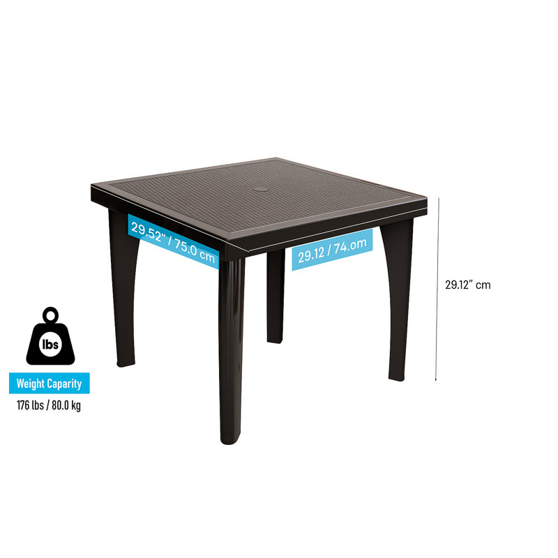 Table de salle à manger en plastique / résine, Espresso